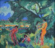 Ernst Ludwig Kirchner Naked Playing People oil painting artist